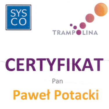 Certyfikat Sysco z przedsiębiorczości