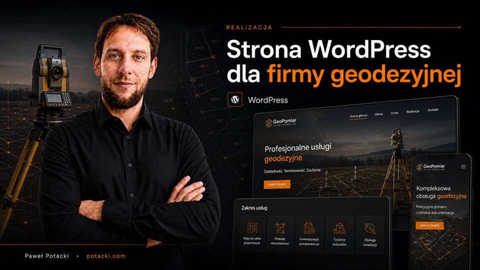 Strona WordPress dla EWIMAR Geodezja | Paweł Potacki
